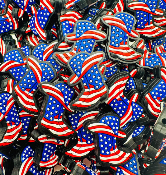 Red, White, & Boot Focal Bead