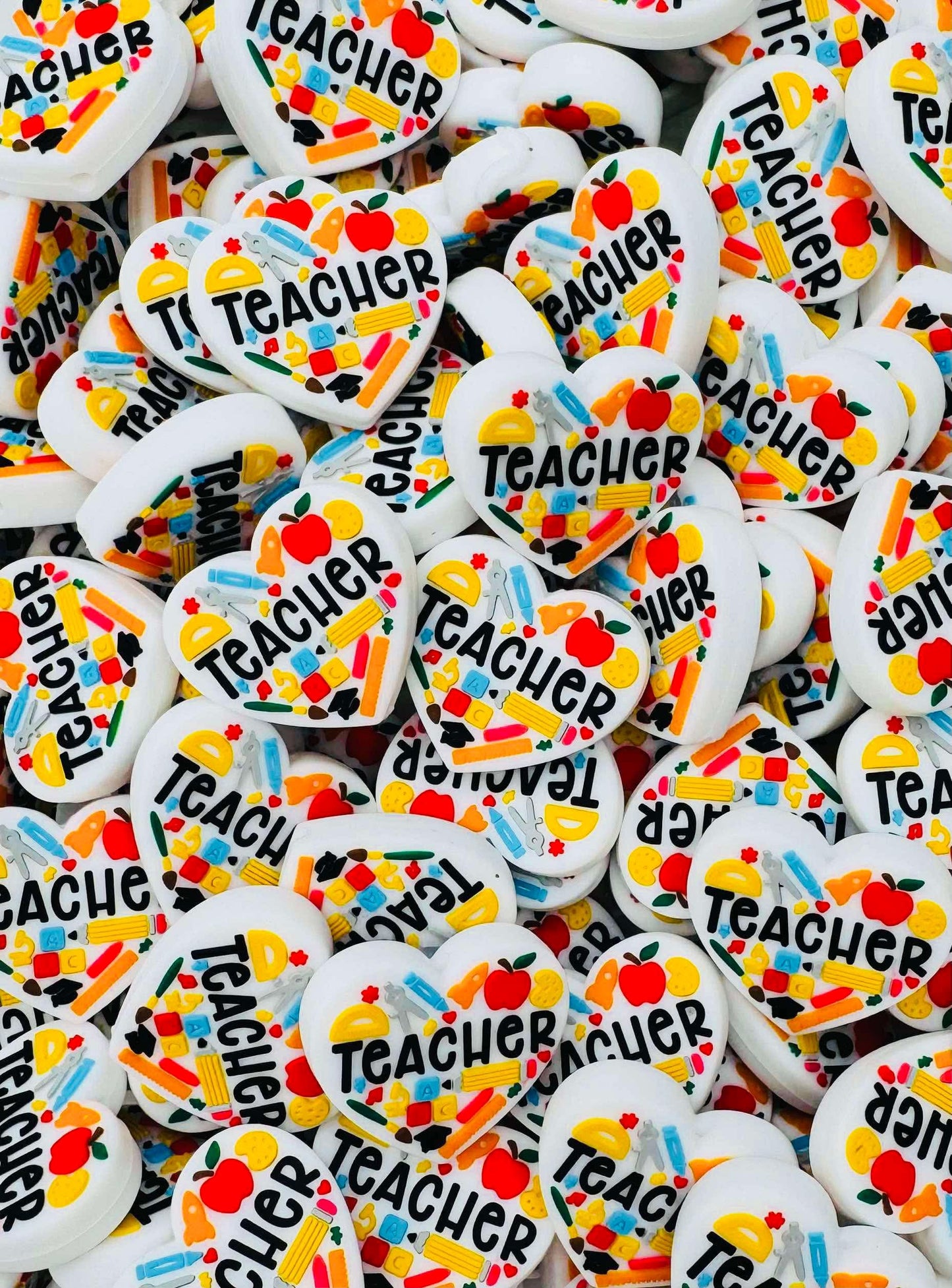 Teacher Heart Focal Bead