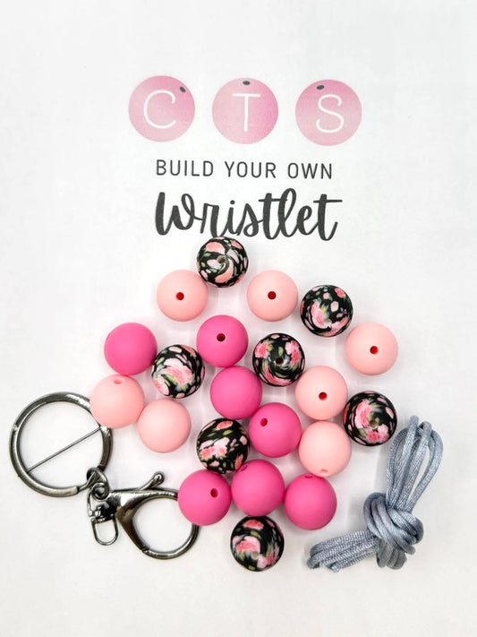 Kit de porte-clés floral rose noire #12