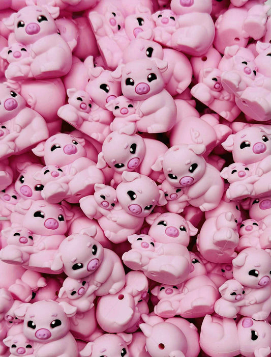 Pig Hugs Focal Bead