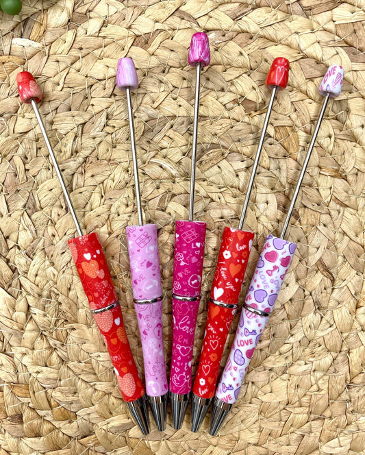 Valentines Imprimé 5 pour 2 $ **PEN DEAL** Stylos perlés