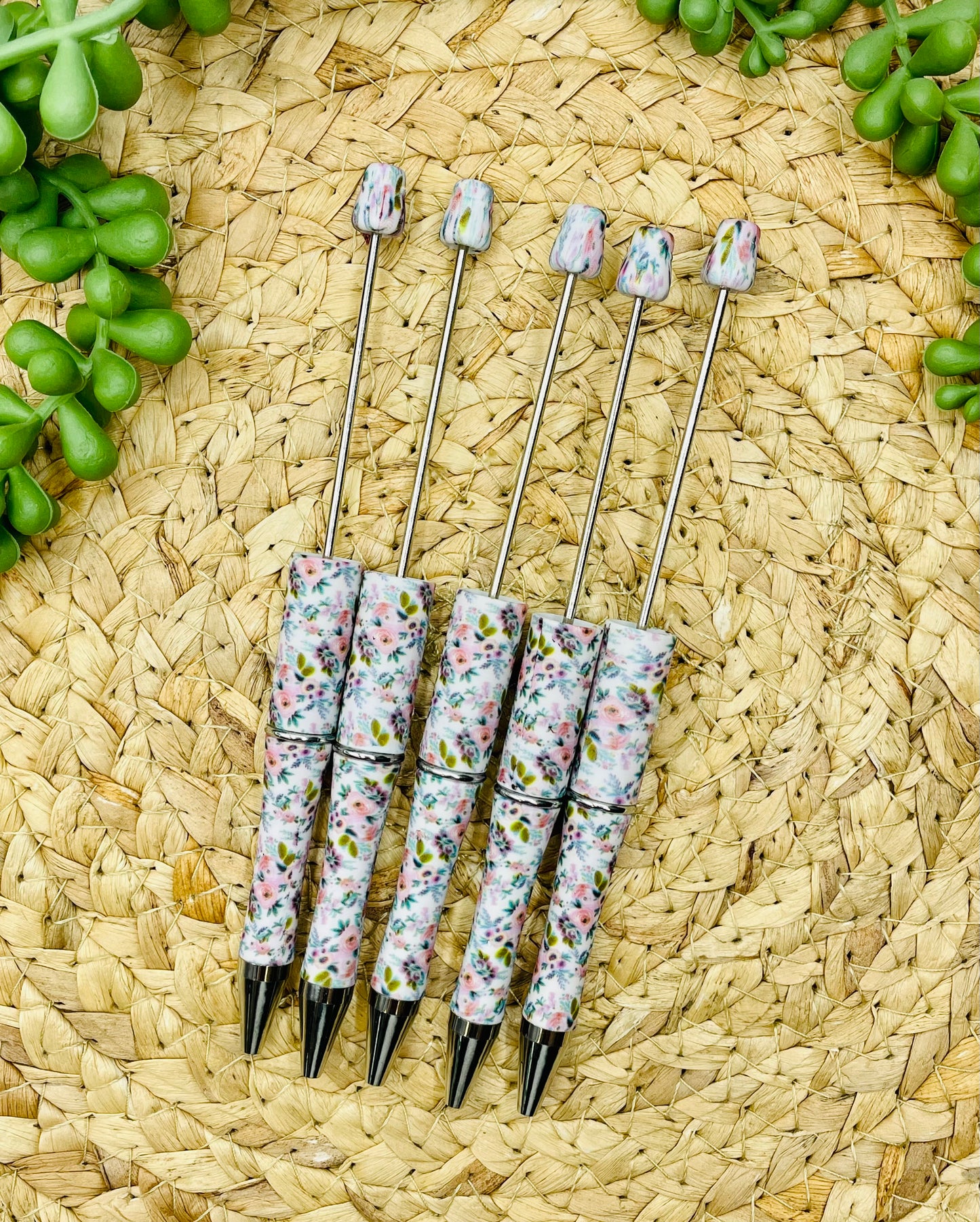 Création CTS : Stylo à billes en plastique imprimé floral OG**Brevet en instance**