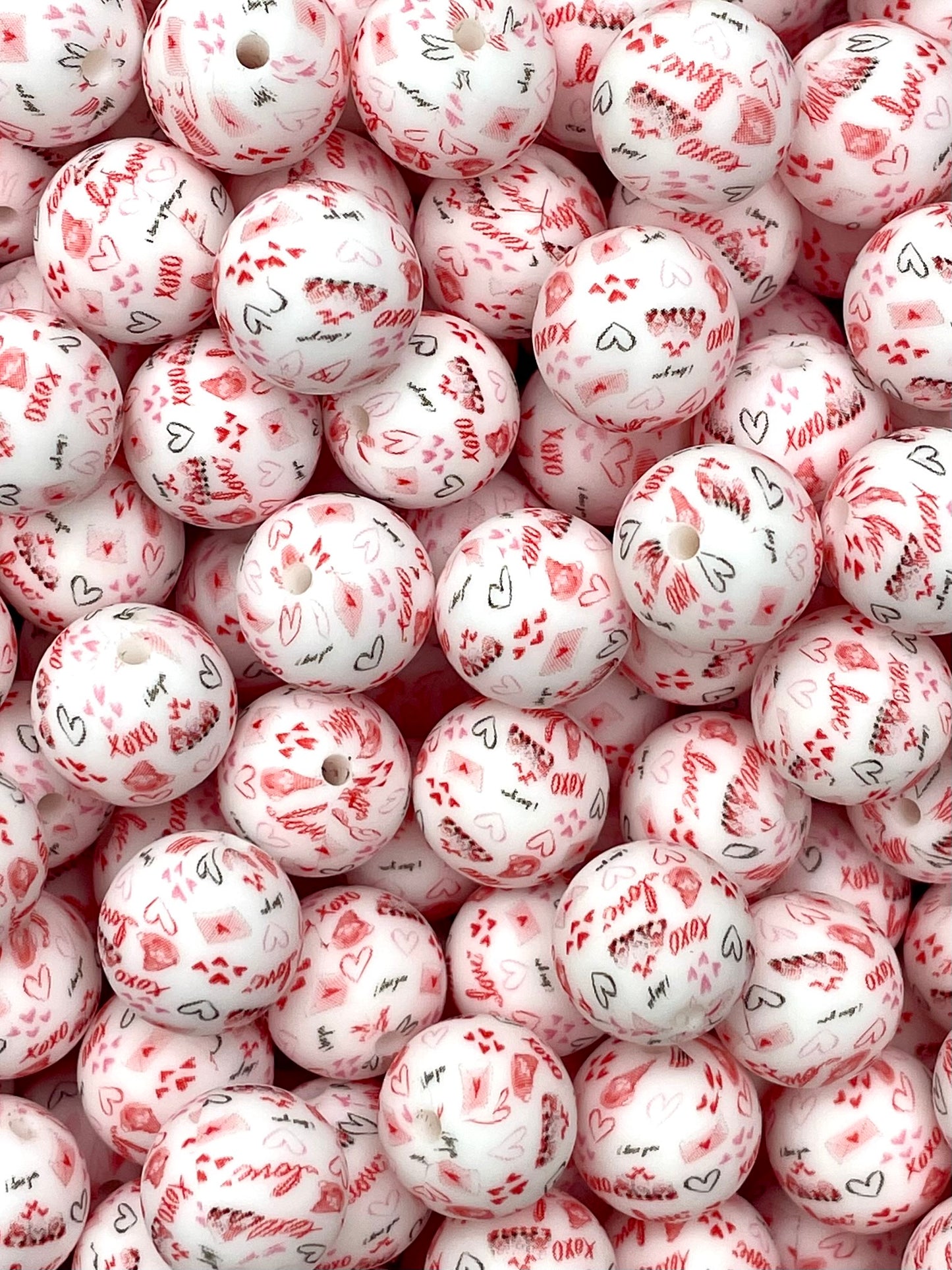 Valentine Printed 15mm Bead