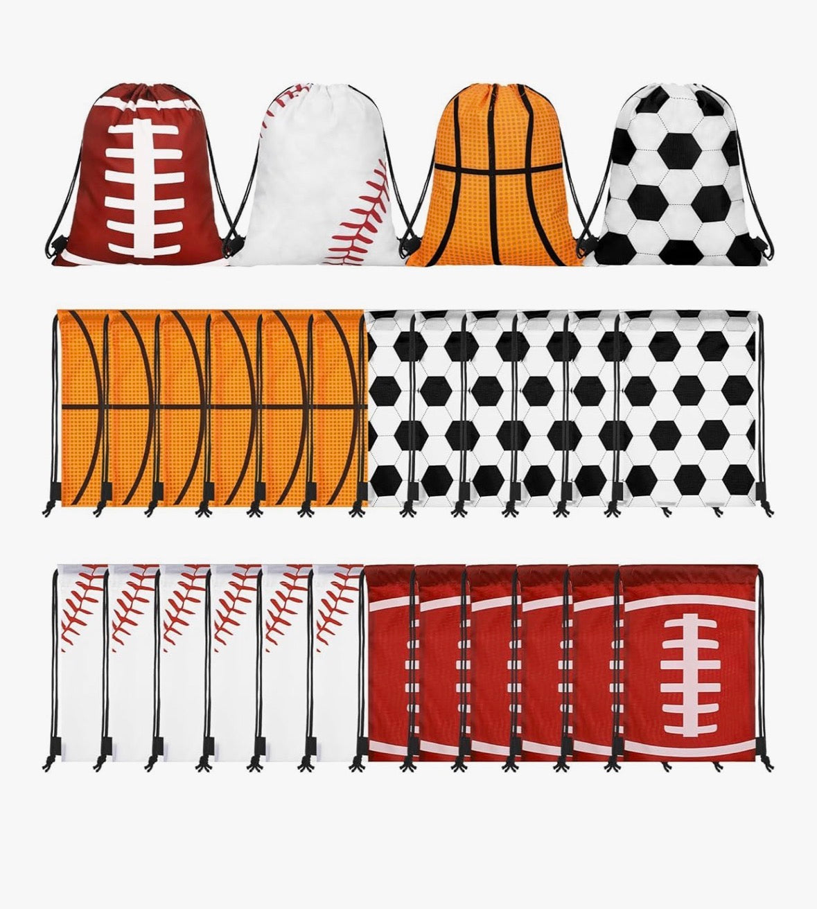 LAST CHANCE: Sports Themed Draw String Bags