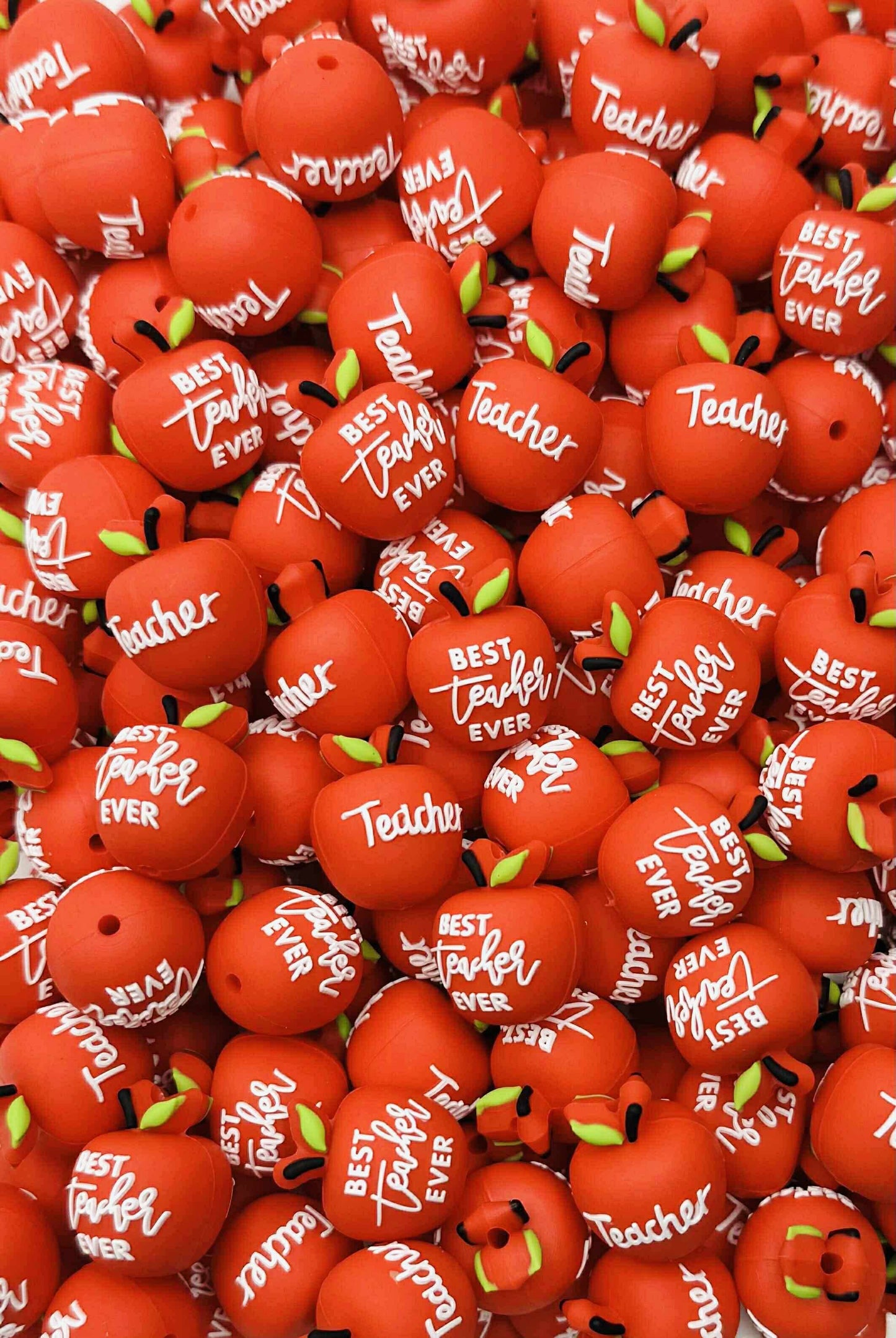 3D Best Teacher Apple Focal Bead