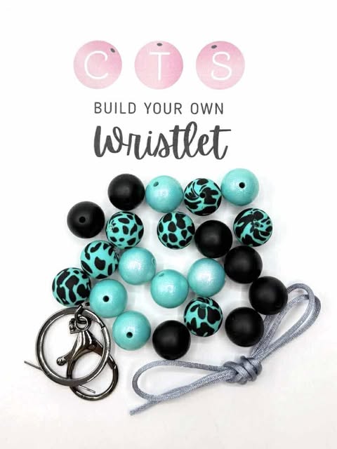 Turquoise Cow Wristlet Kit