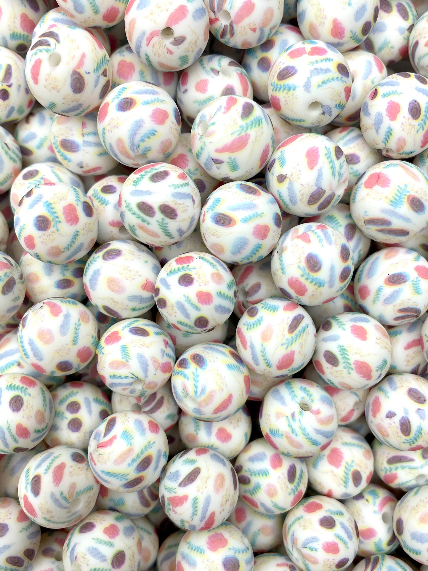 Pretty Petals Printed 15mm Bead