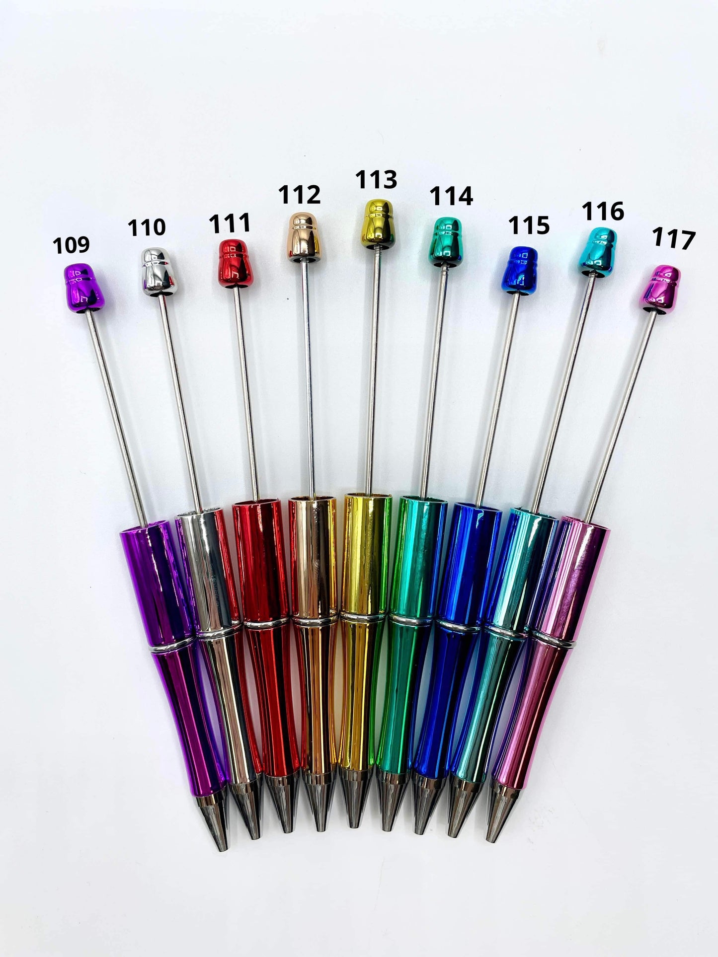 Chrome Plastic Blank Beadable Pens