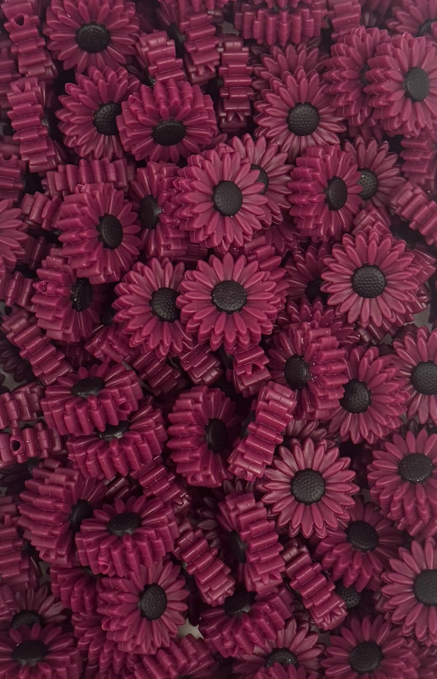 Merlot Boho Flower Focal Bead 22mm