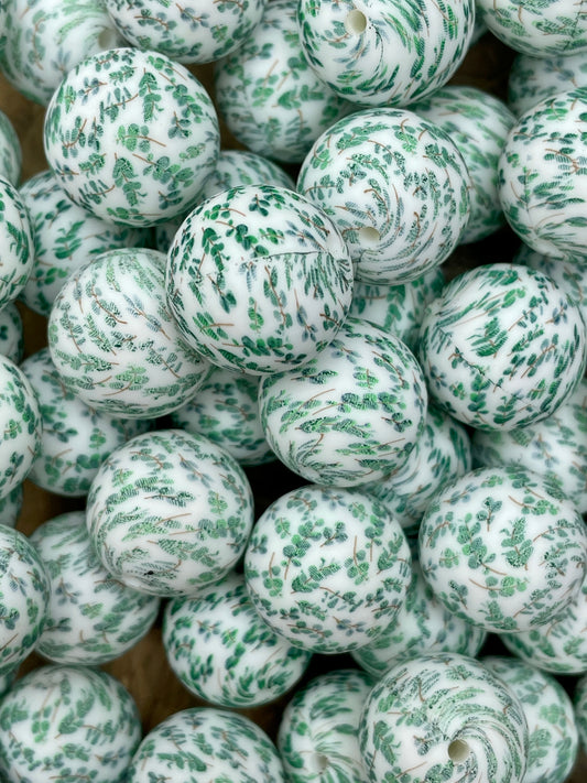 Botanical Leaves Printed 19mm Printed Bead