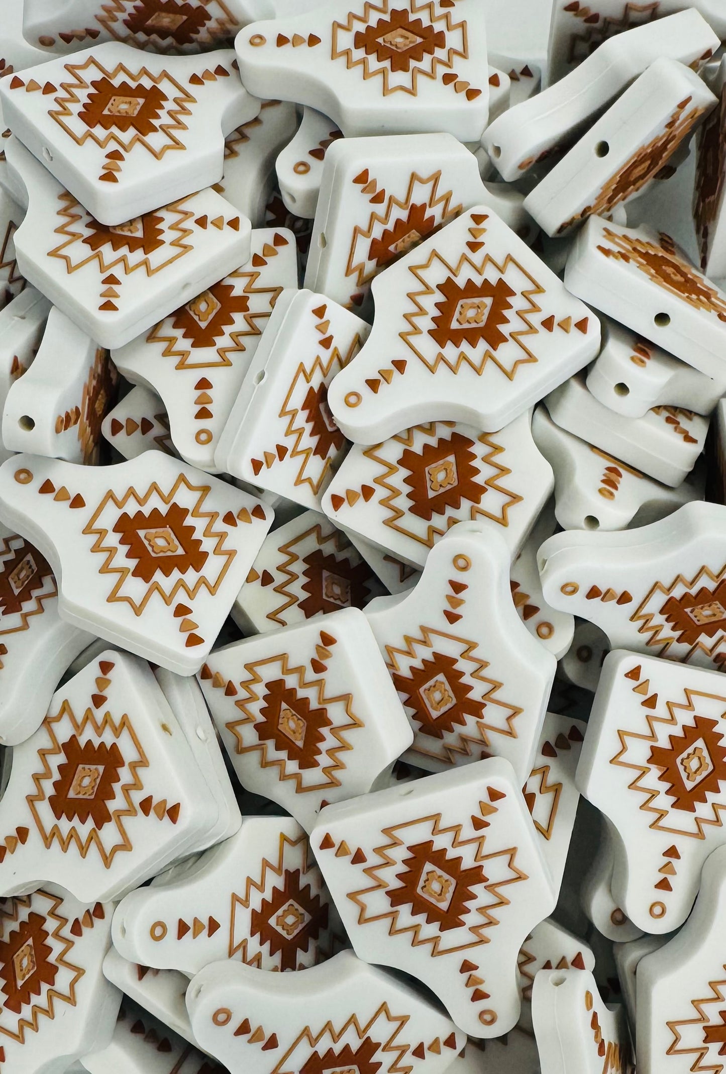 Aztec Cow Tag Boss Babe Focal Bead