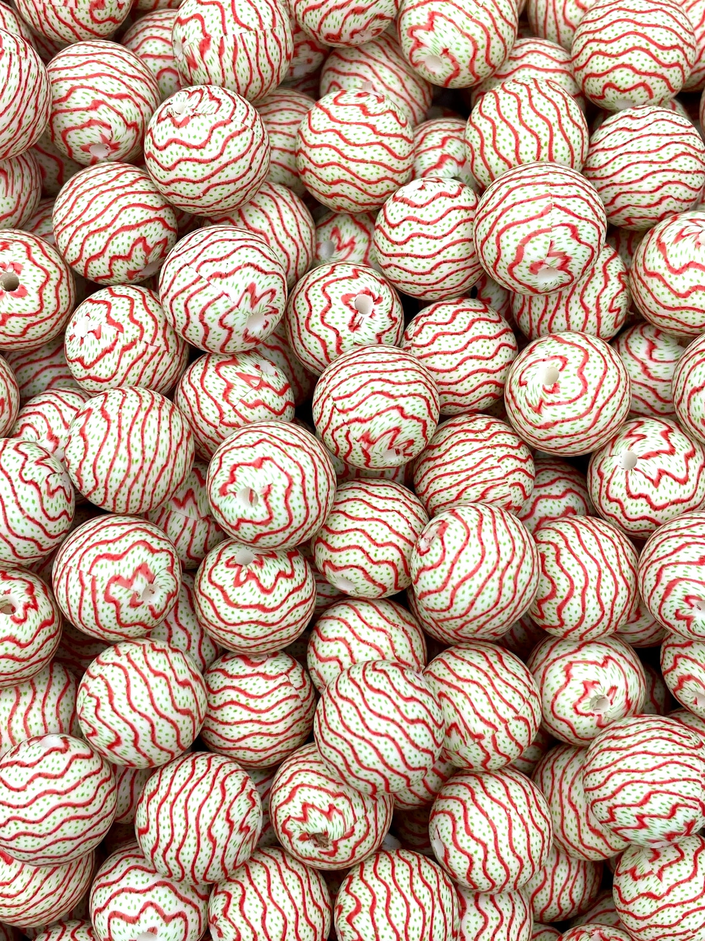 CTS Creation: Christmas Swirl Printed 15mm Bead