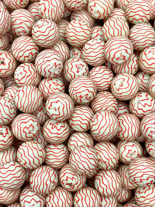 CTS Creation: Christmas Swirl Printed 15mm Bead