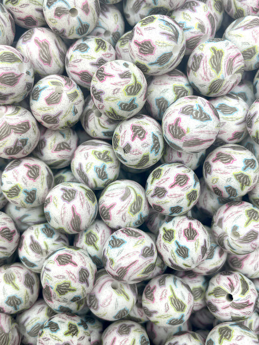 Création CTS : Perle de 15 mm imprimée Jersey Salute