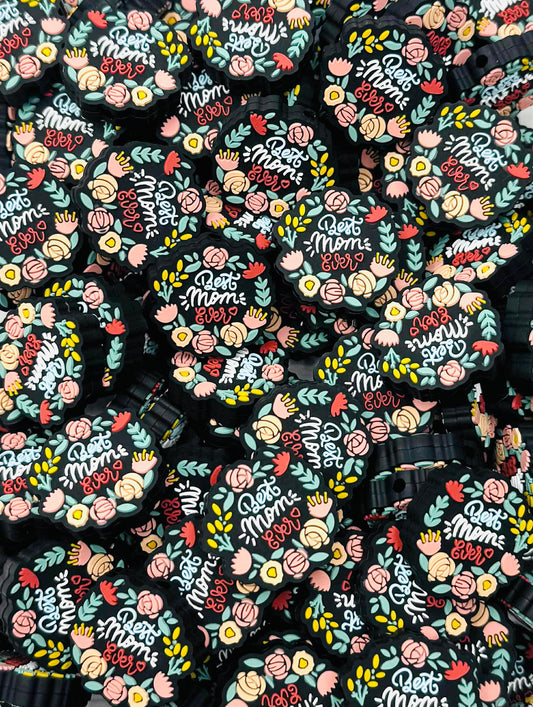 Flowers for Best Mom Focal Bead