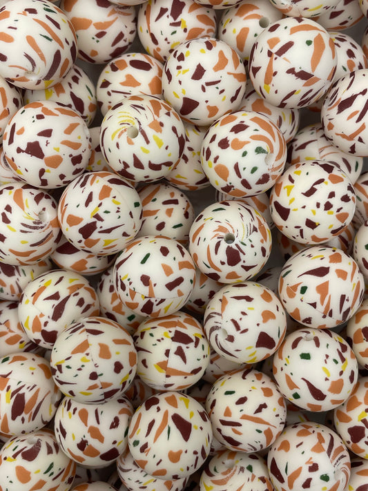 Terracotta Terrazzo Printed 19mm Round