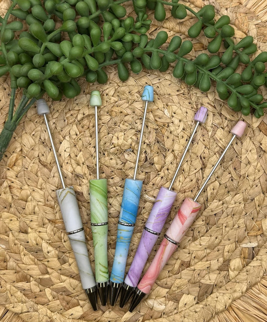 Stylos à billes en plastique marbré