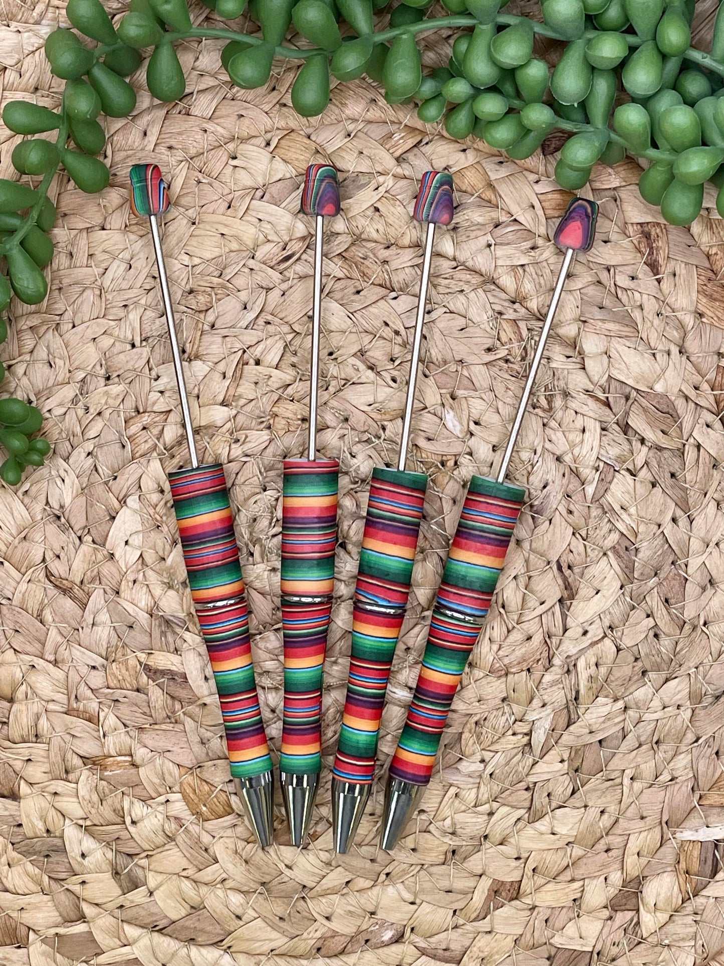 CTS Creation: Red Serape Printed Plastic Beadable Pen