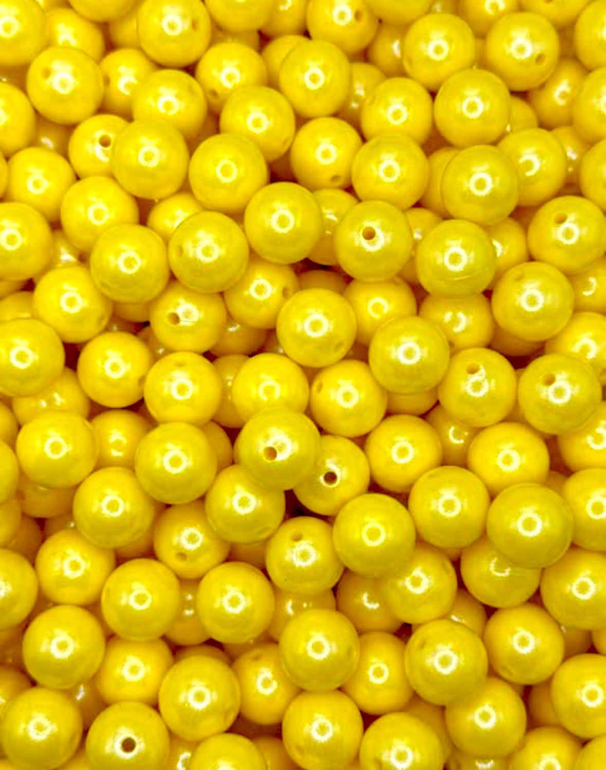 Bright Yellow Super Shimmer 15mm Beads