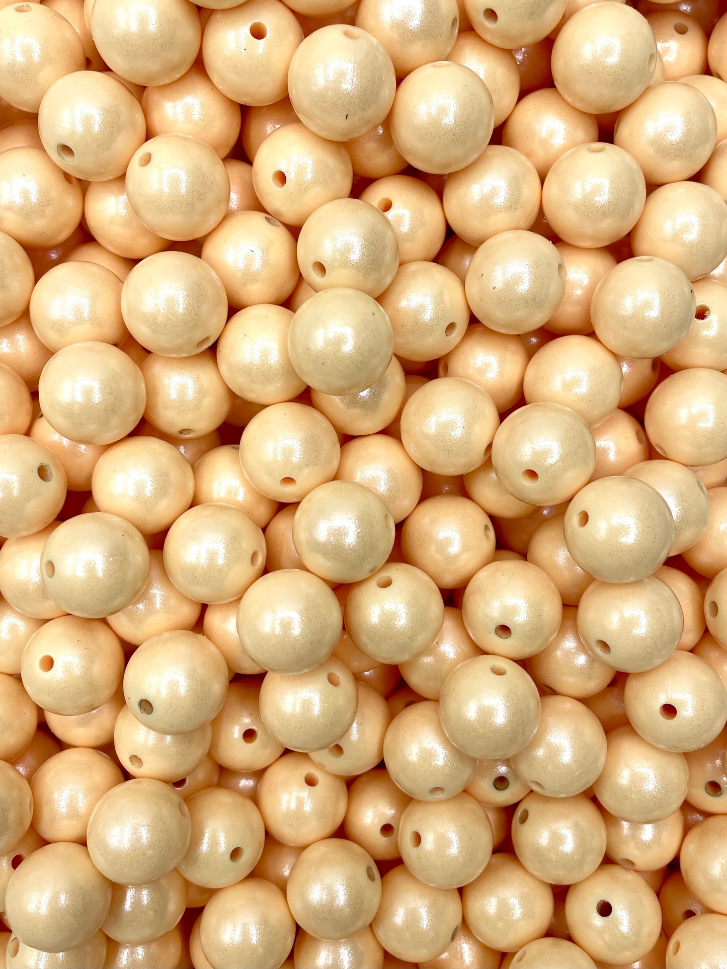 Beige Super Shimmer 15mm Beads