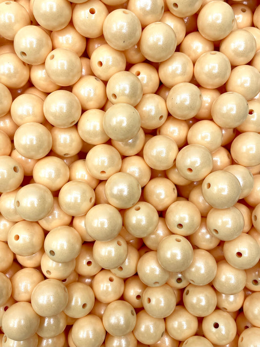 Beige Super Shimmer 15mm Beads