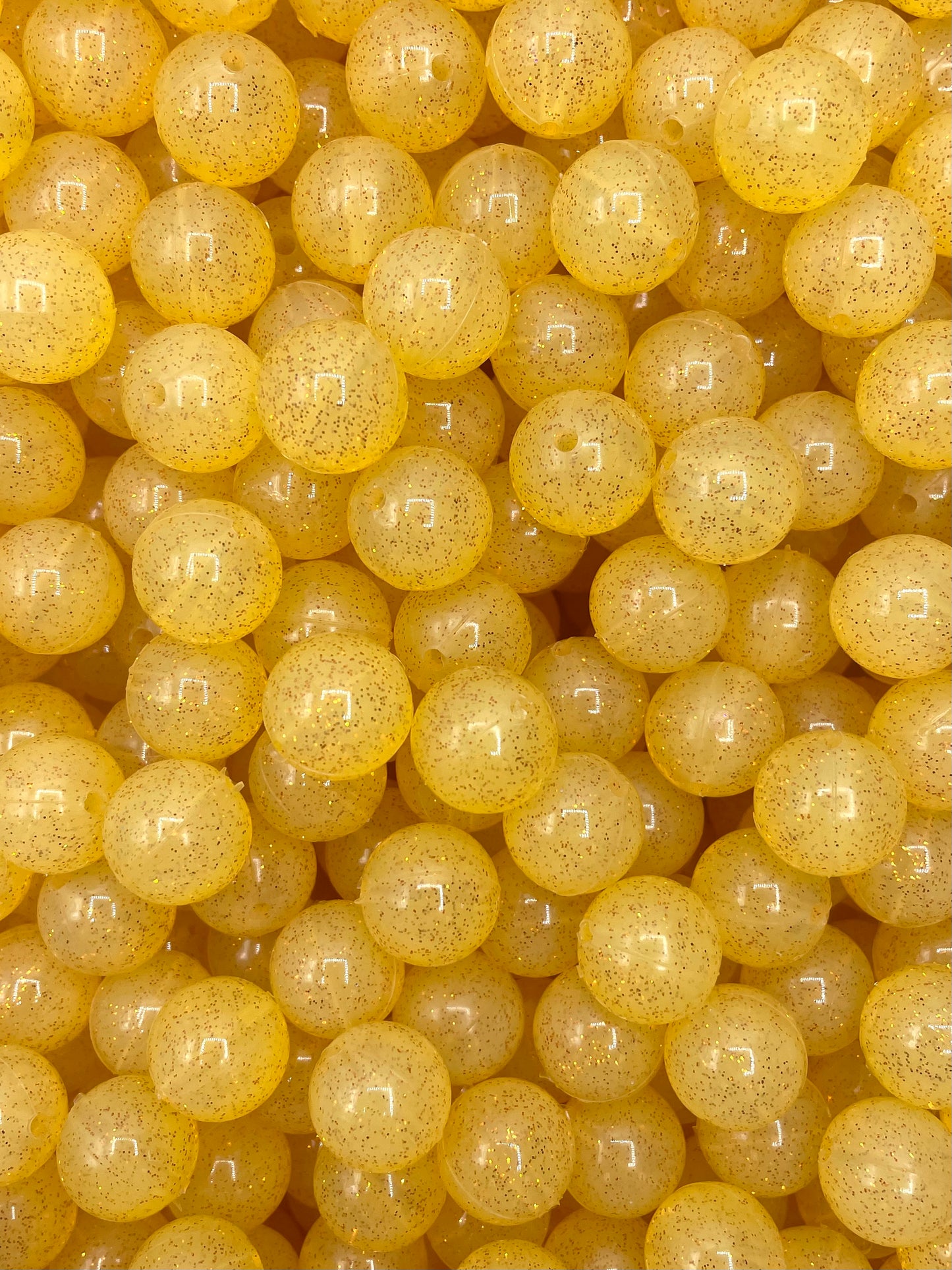 Gold Sparkle Jelly 15mm Beads