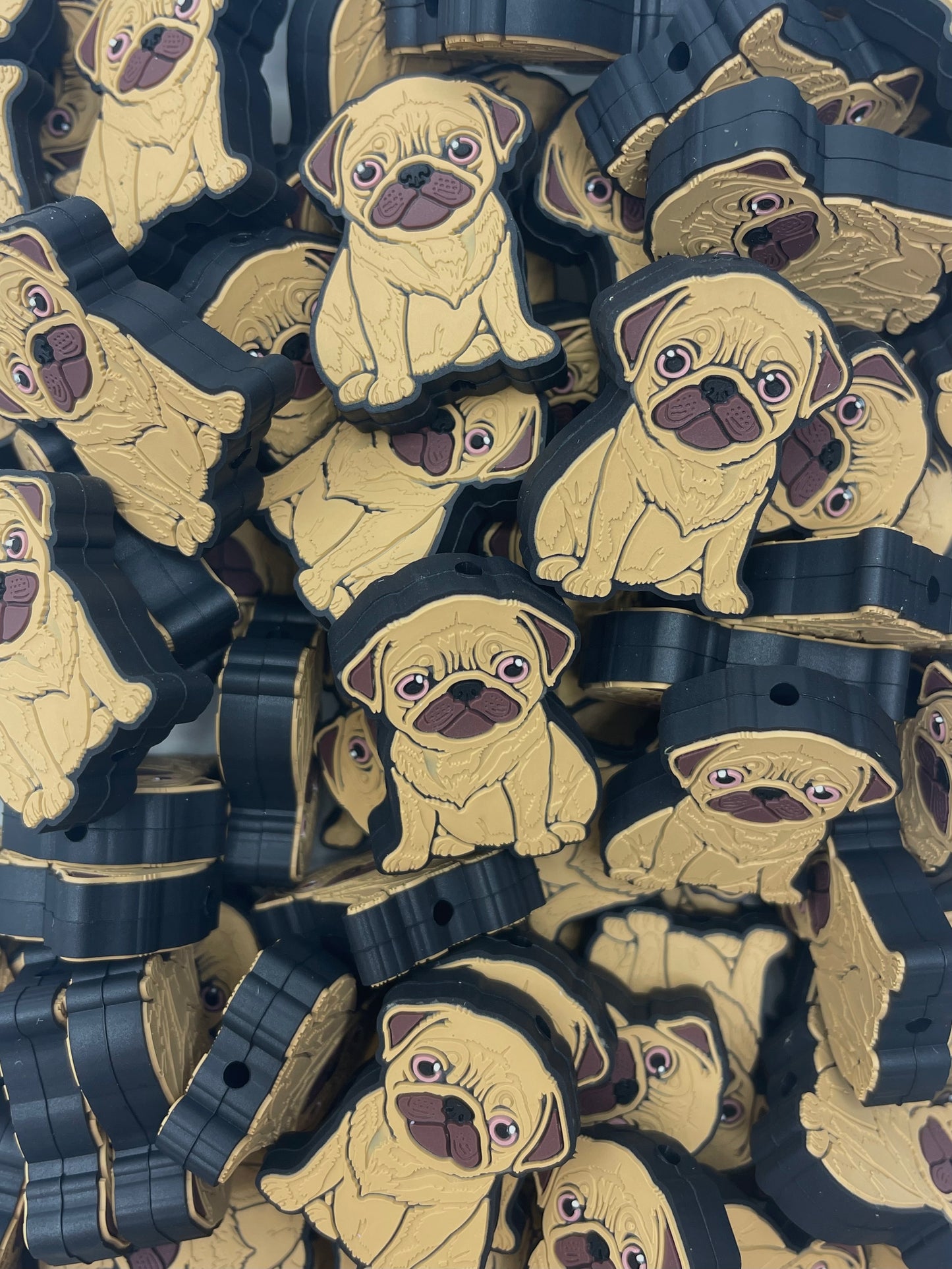 Brown Pug Focal Bead