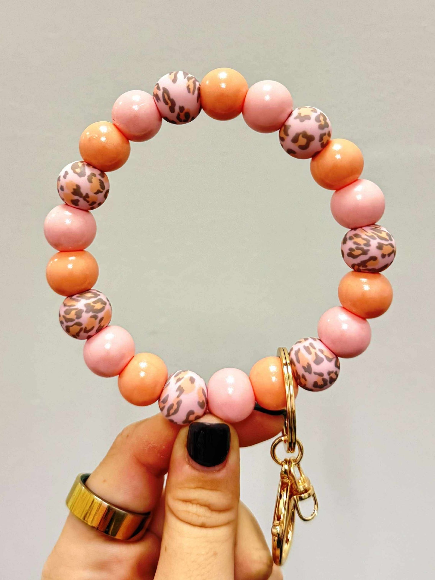 Peachy Pink Leopard Wristlet Kit