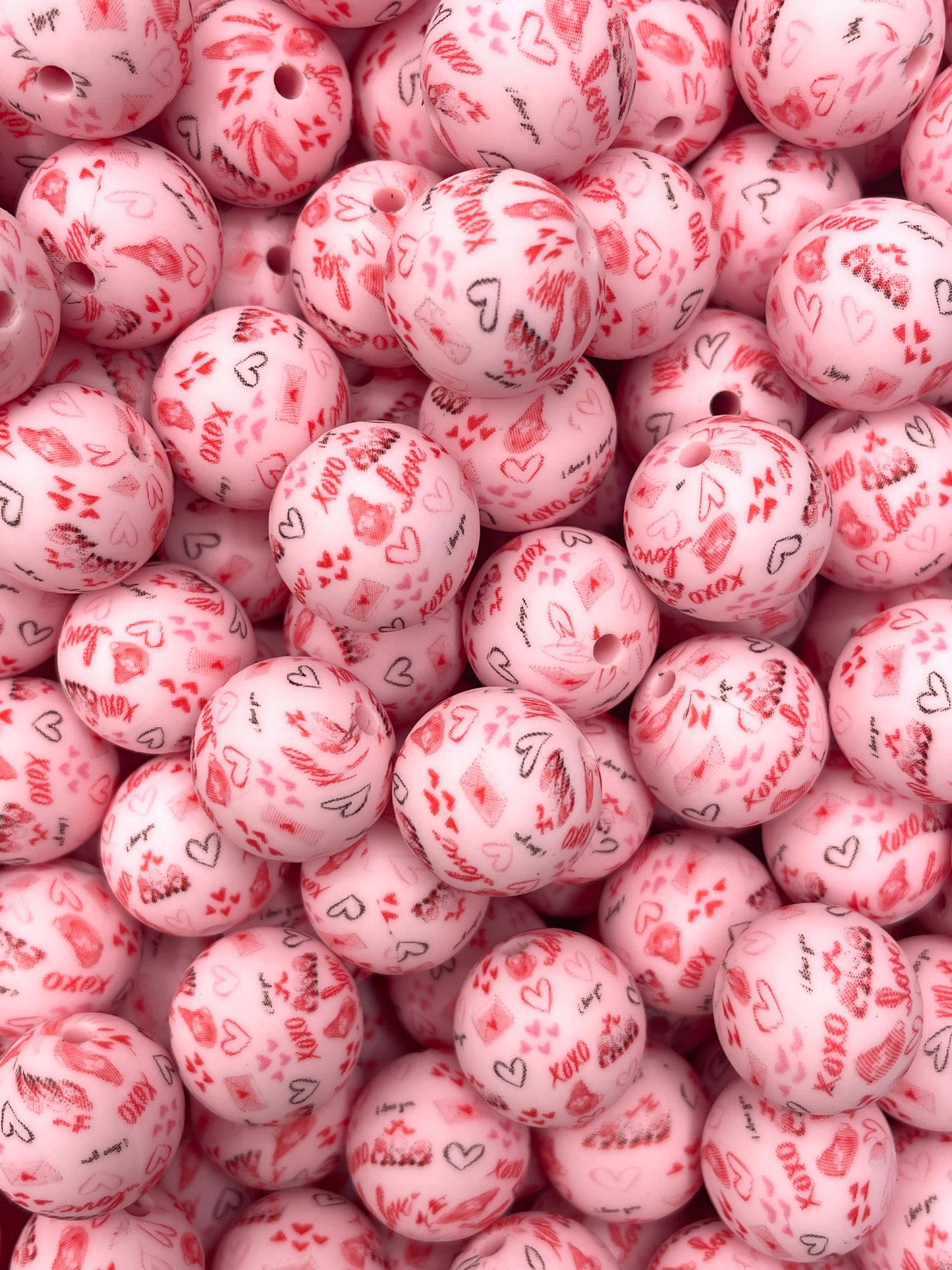 Valentine Printed 15mm Bead