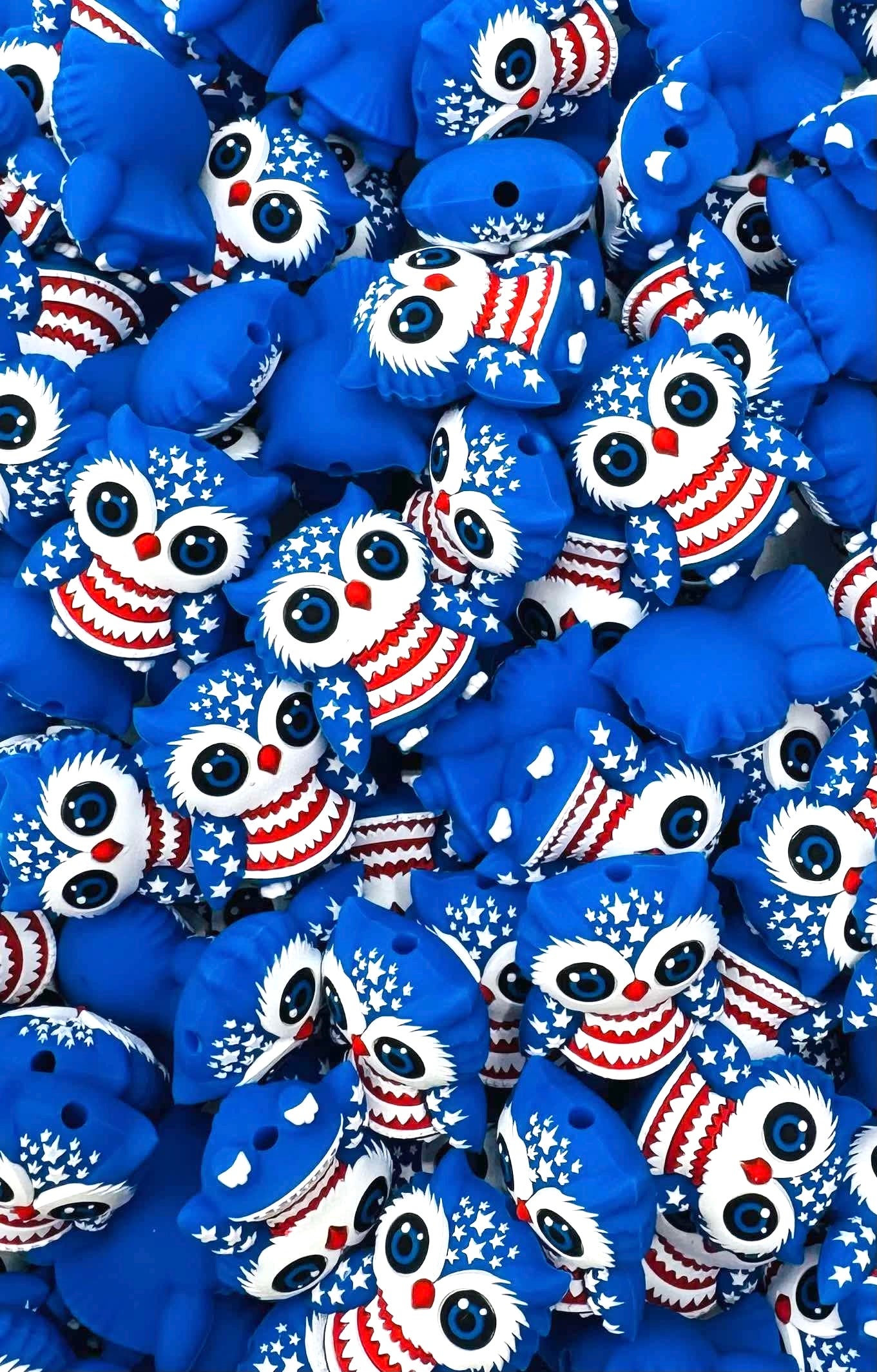 Red, White and Hoot Boss Babe Focal Bead