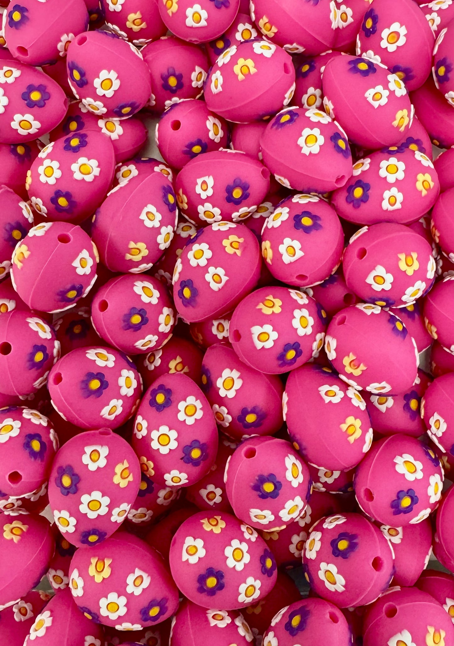 3D Floral Egg Focal Bead
