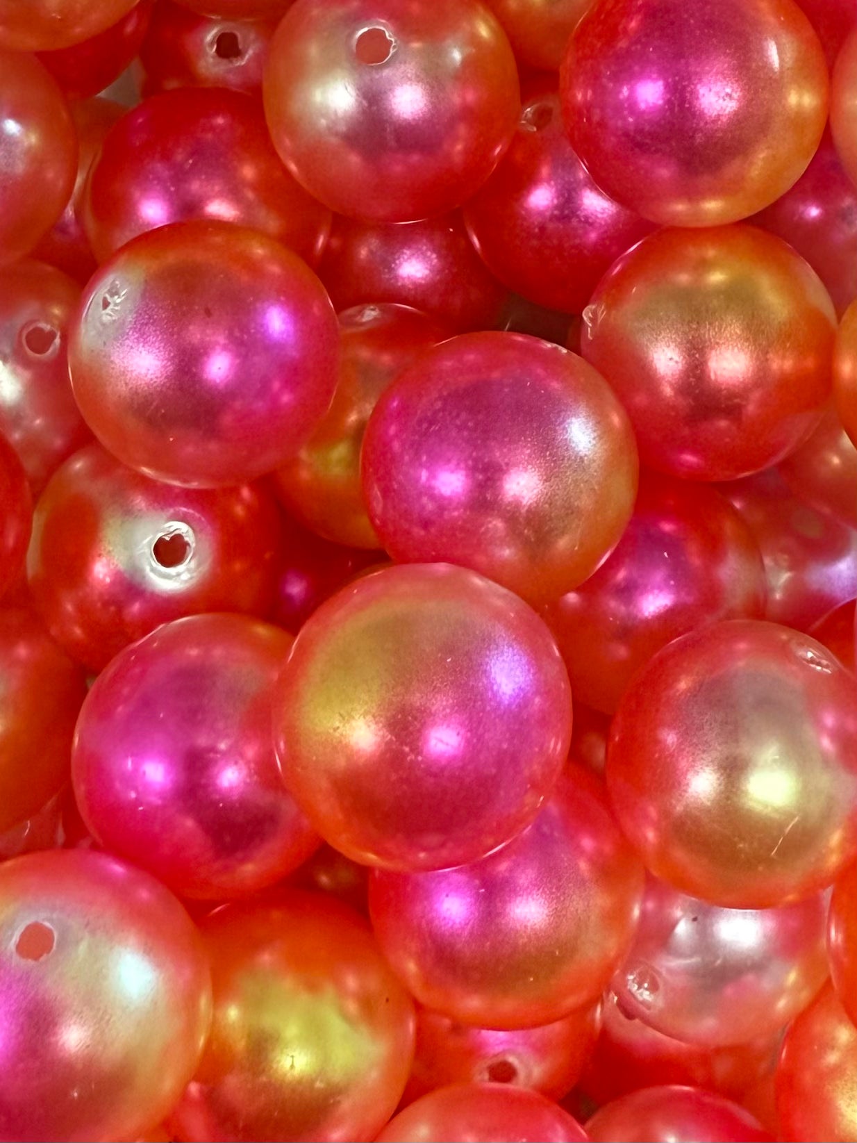 Pink & Yellow Blend High Gloss 20mm Acrylic Bead