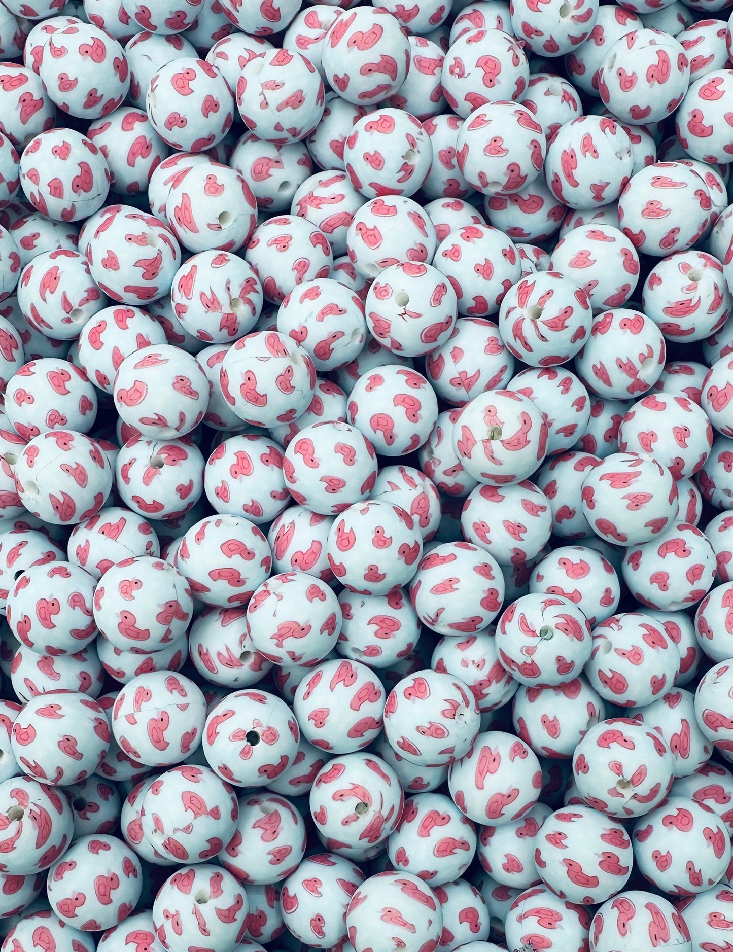 CTS Creation: Pink Ducking Love You Printed 15mm Bead