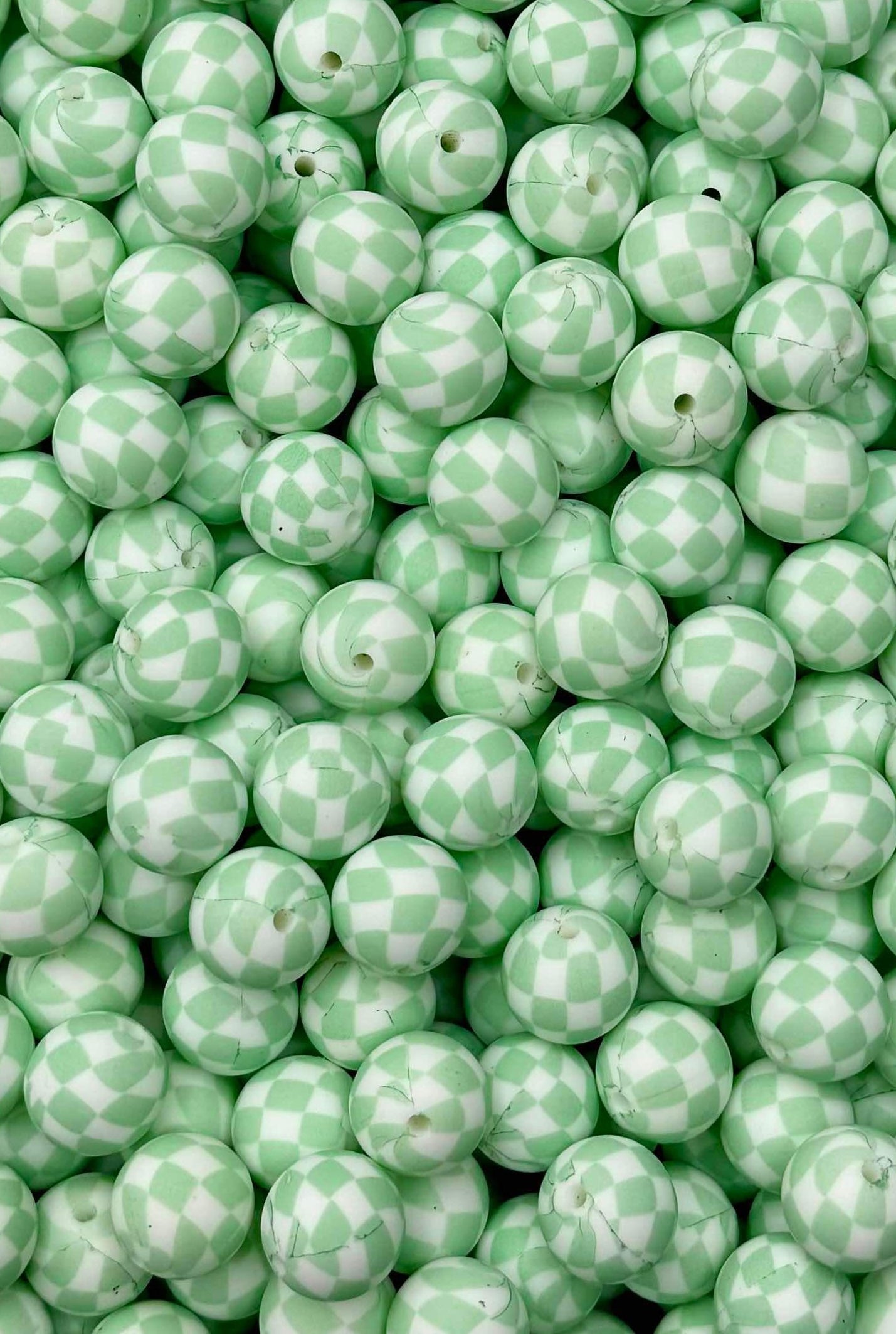 Perle de 15 mm imprimée à carreaux