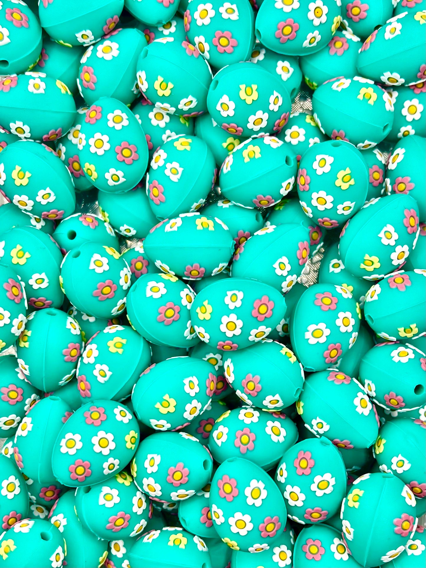 3D Floral Egg Focal Bead