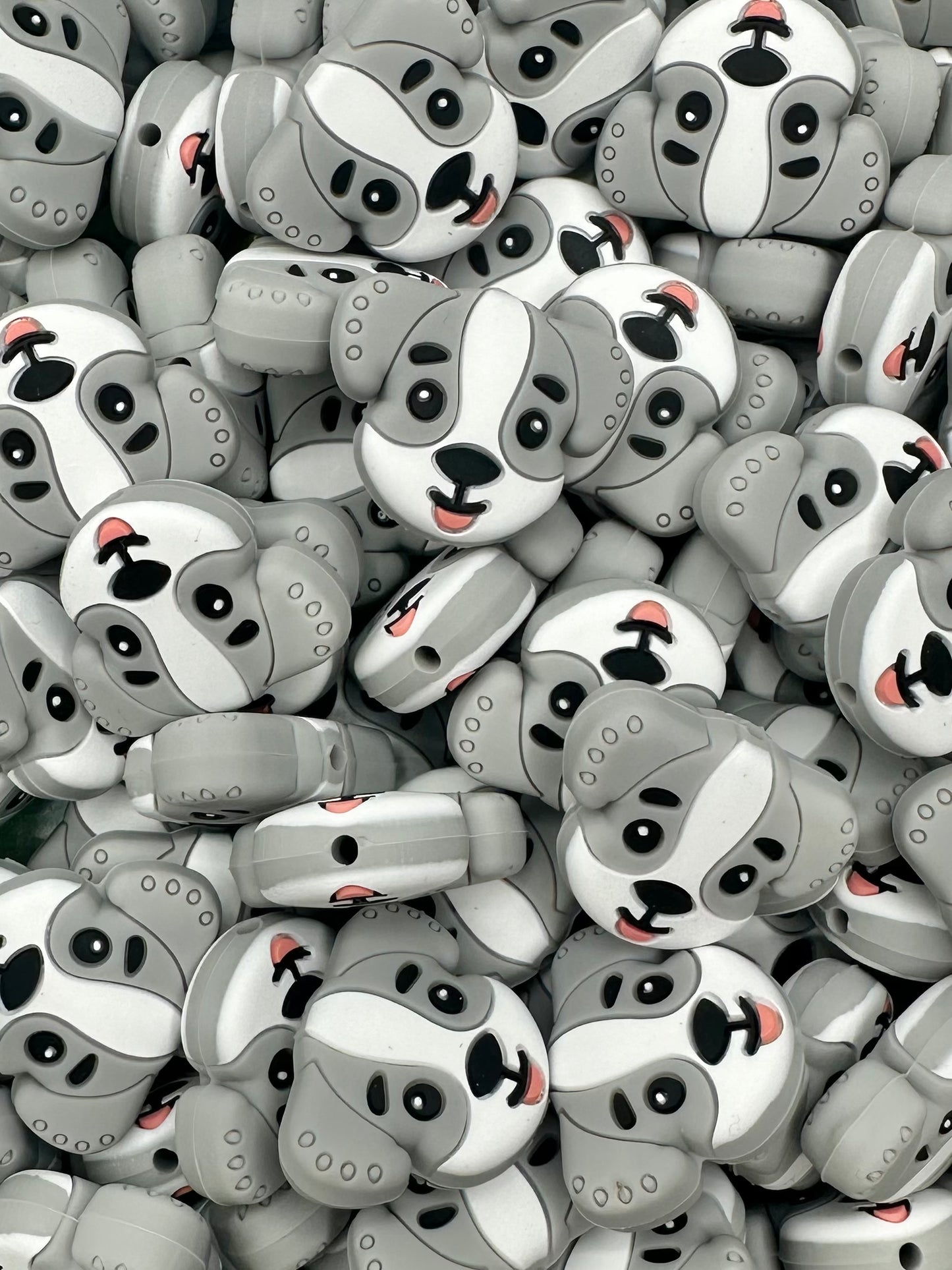 Grey Puppy Focal Bead