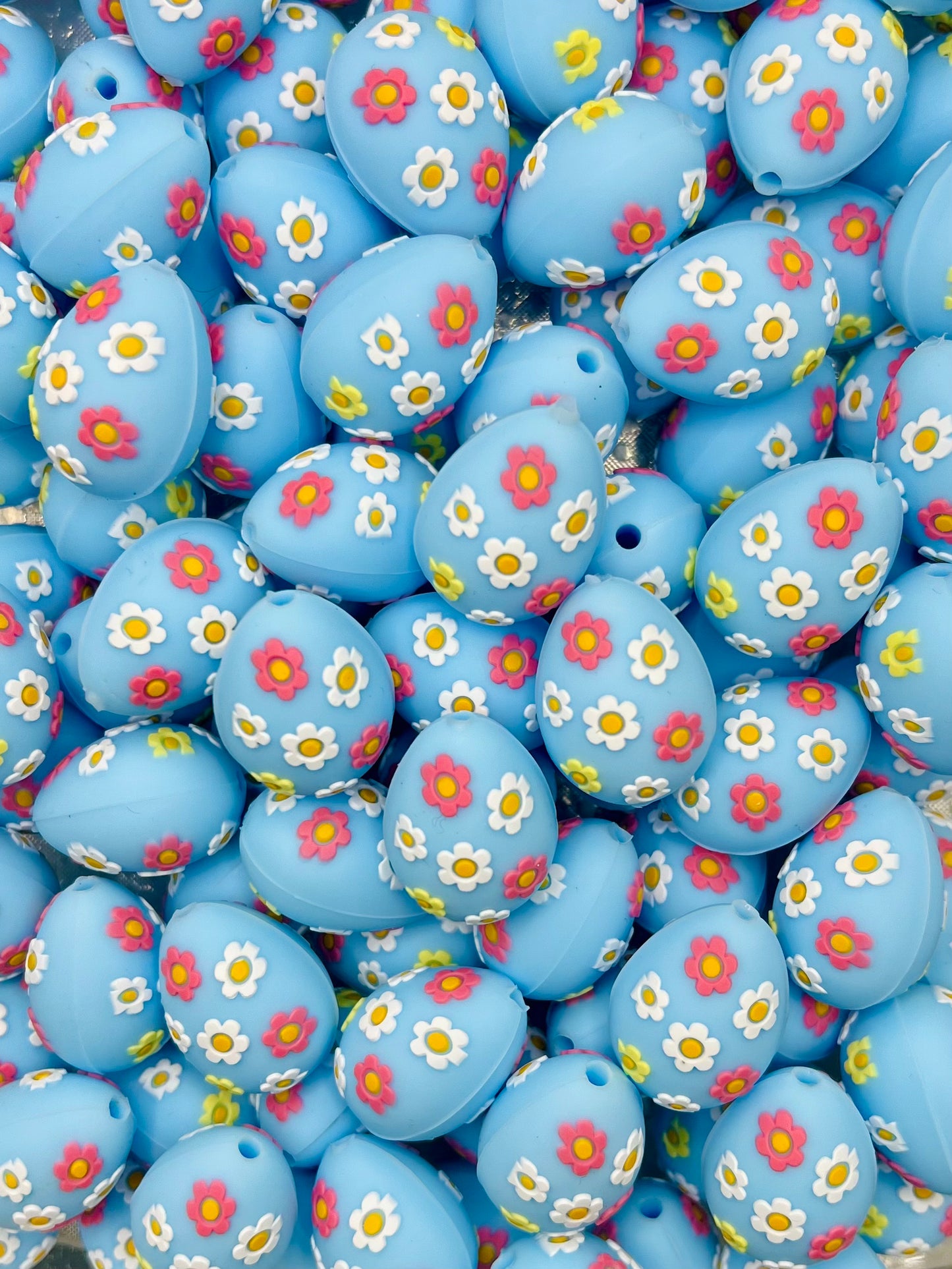 3D Floral Egg Focal Bead