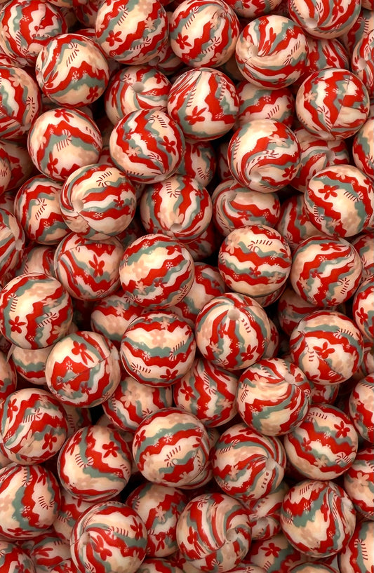 CTS Creation: Groovin' to Christmas Printed 15mm Bead