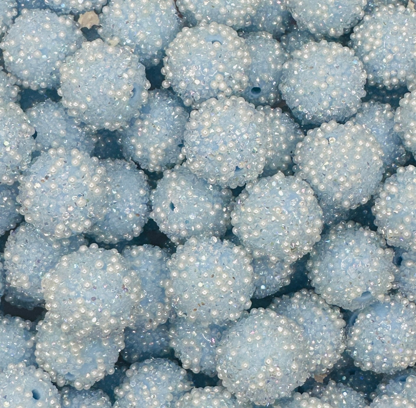 Baby Blue Pearl Sugar 20mm Acrylic Bead