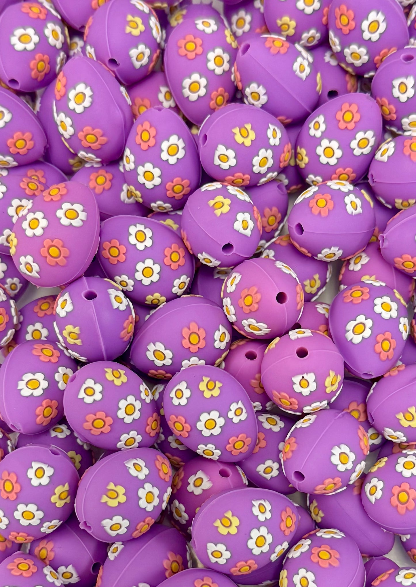 3D Floral Egg Focal Bead