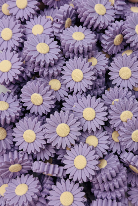 Dusty Lavender Boho Flower Focal Bead