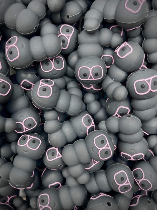 Charbon de bois Bookworm Perle focale personnalisée IB-10C