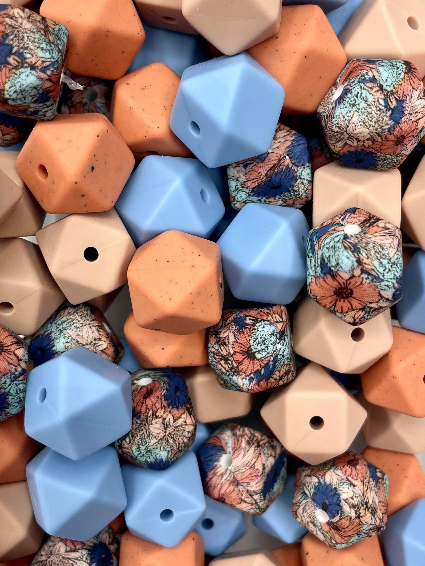 MIX-Floral Dream 14mm Hexagon #17