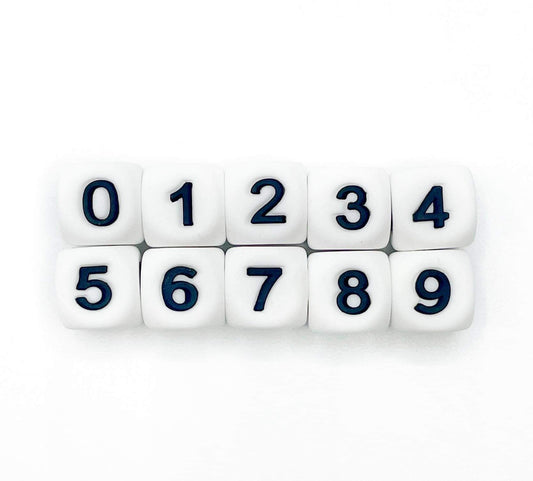 VERTICAL Hole  12mm Number Beads