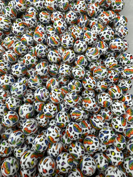 Love Leopard Printed 15mm Bead