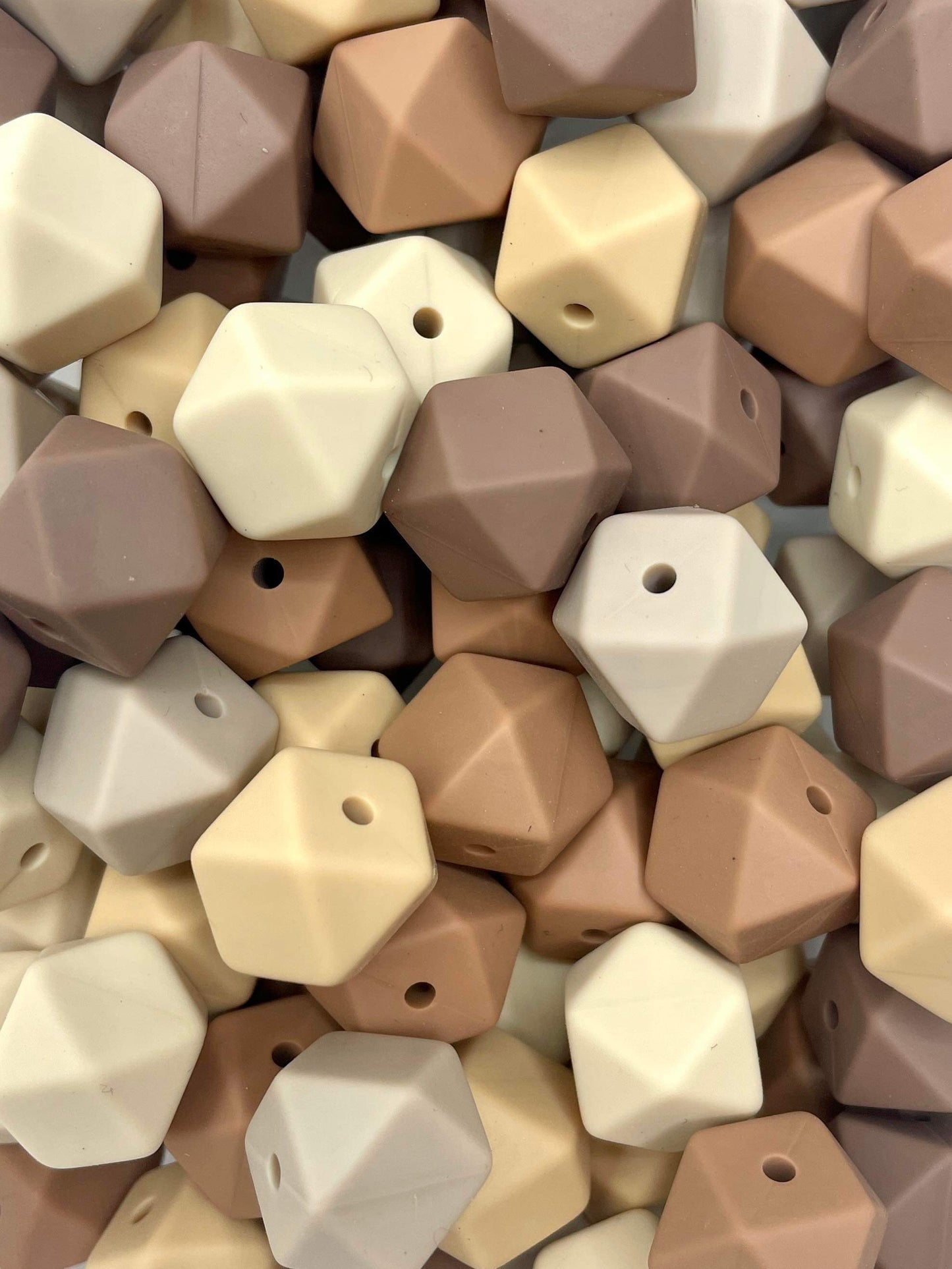 MIX-Earthy Neutral 14mm Hexagon #8
