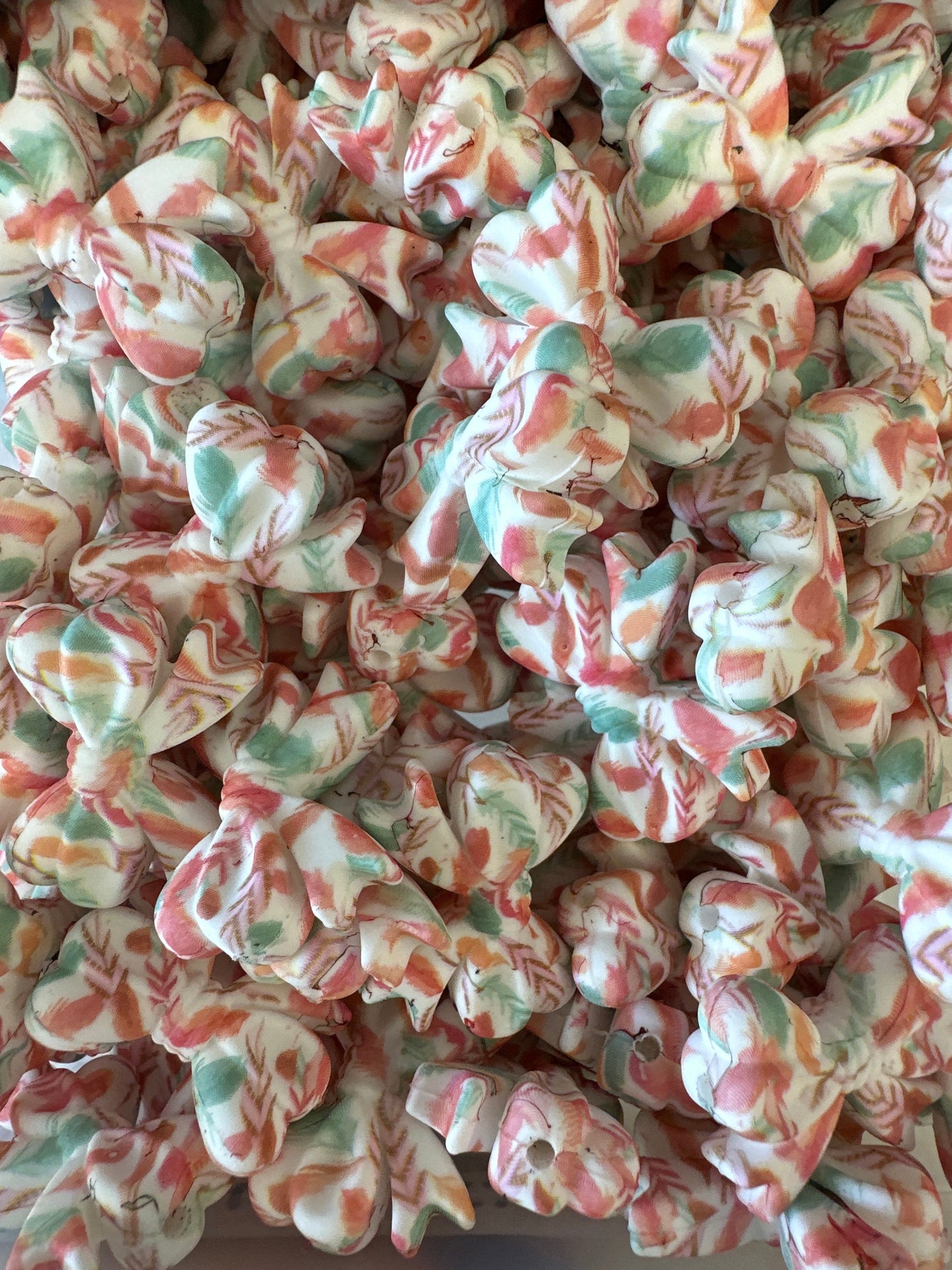 Printed Ribbon Bow Focal Bead