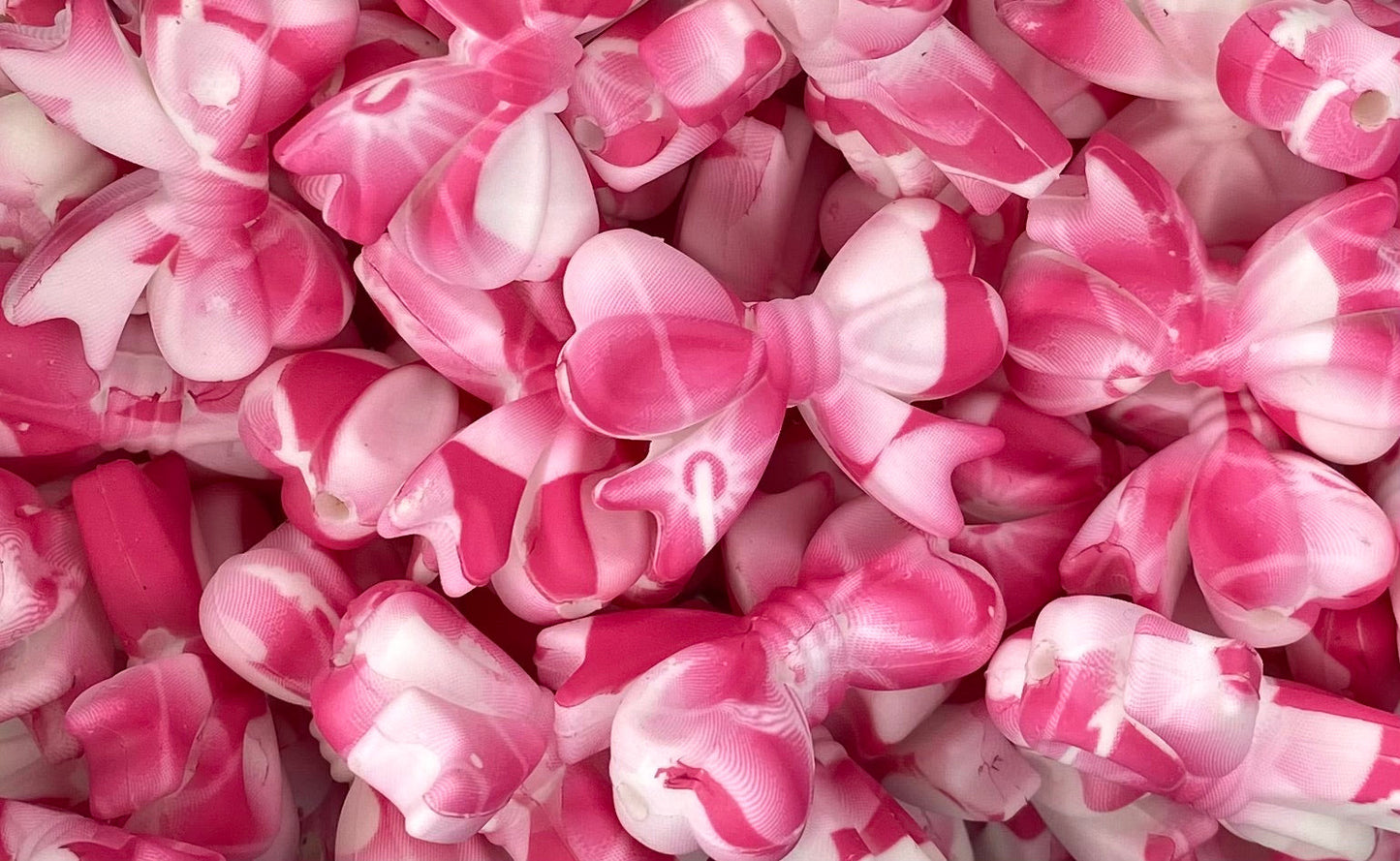 Printed Ribbon Bow Focal Bead