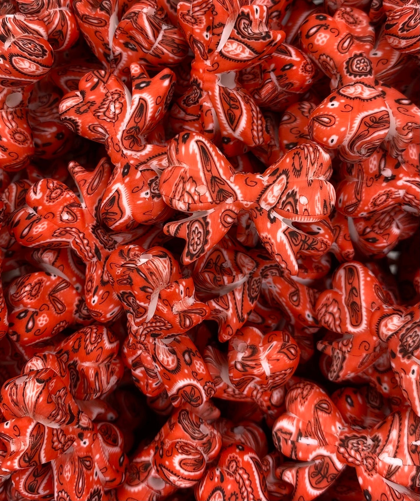 Printed Ribbon Bow Focal Bead