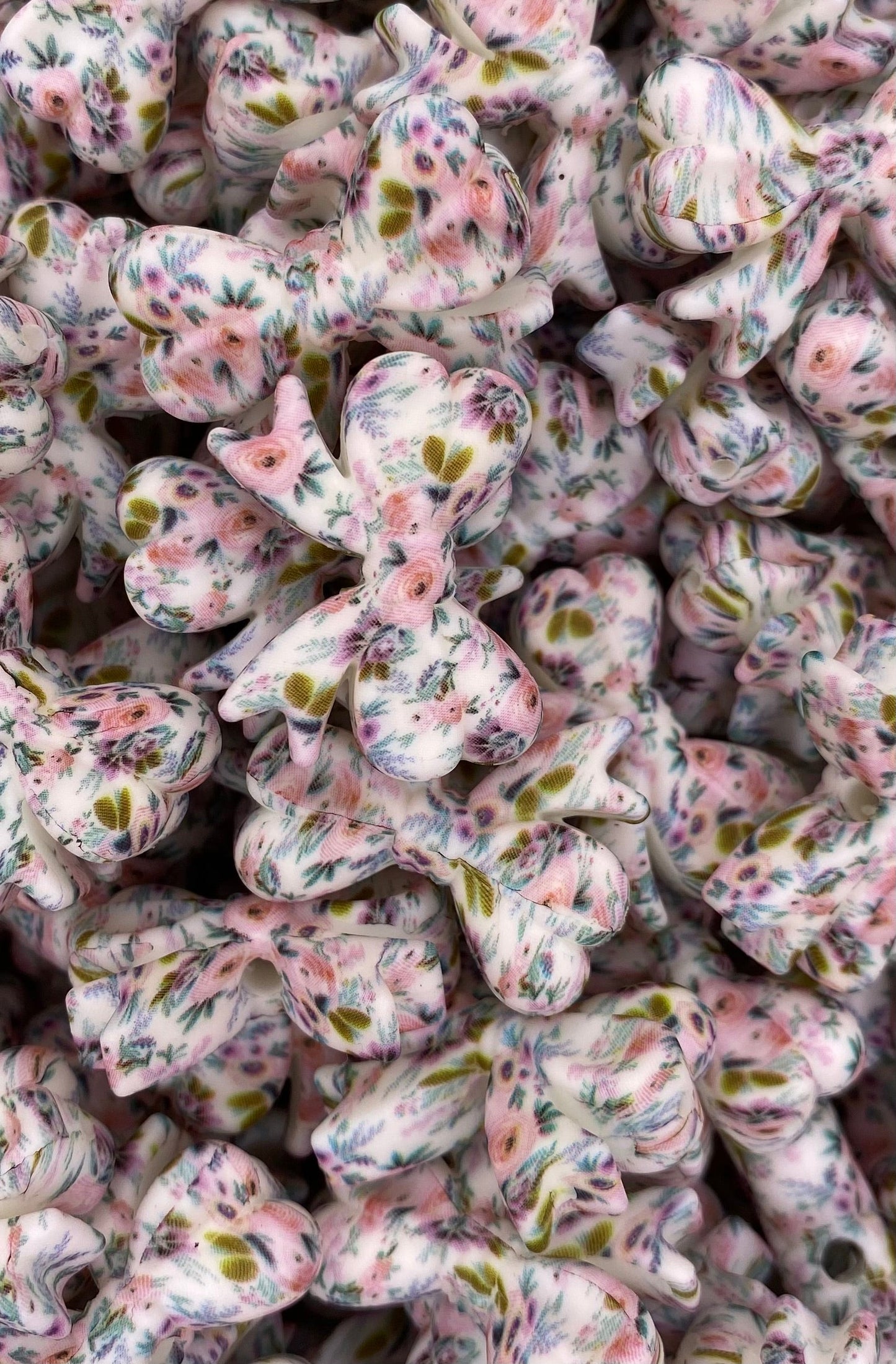 Printed Ribbon Bow Focal Bead